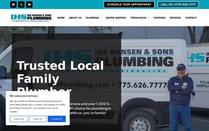 Screenshot of ihsplumbing.com