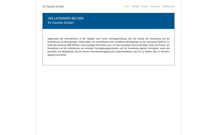 Screenshot of ihzweitegmbh.de