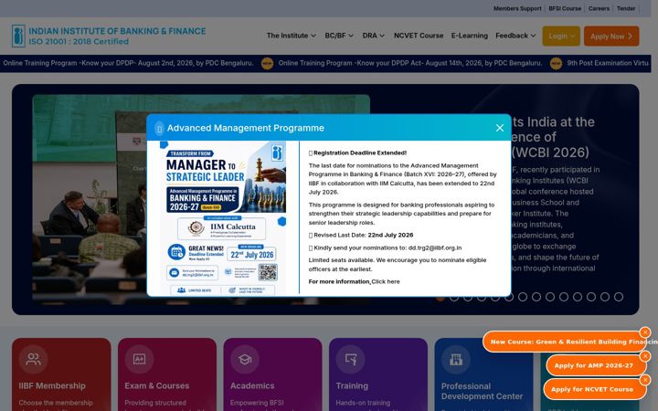 Screenshot of iibf.org.in
