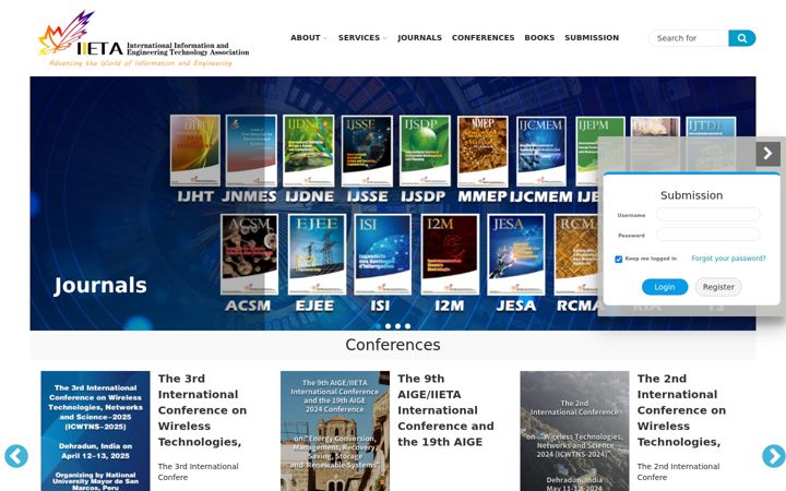 Screenshot von iieta.org