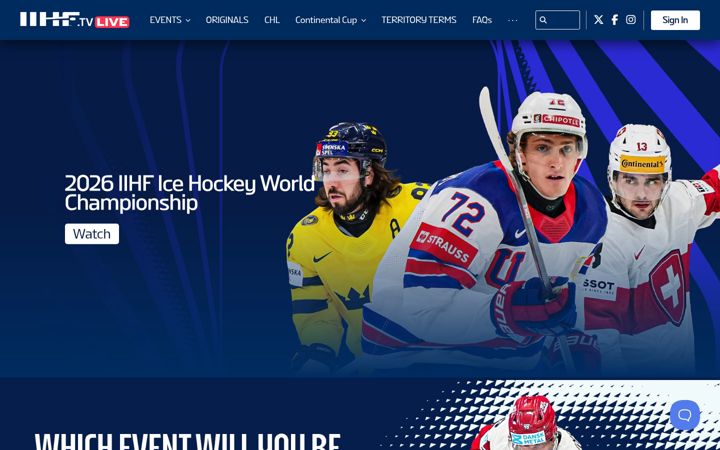 Screenshot of iihf.tv