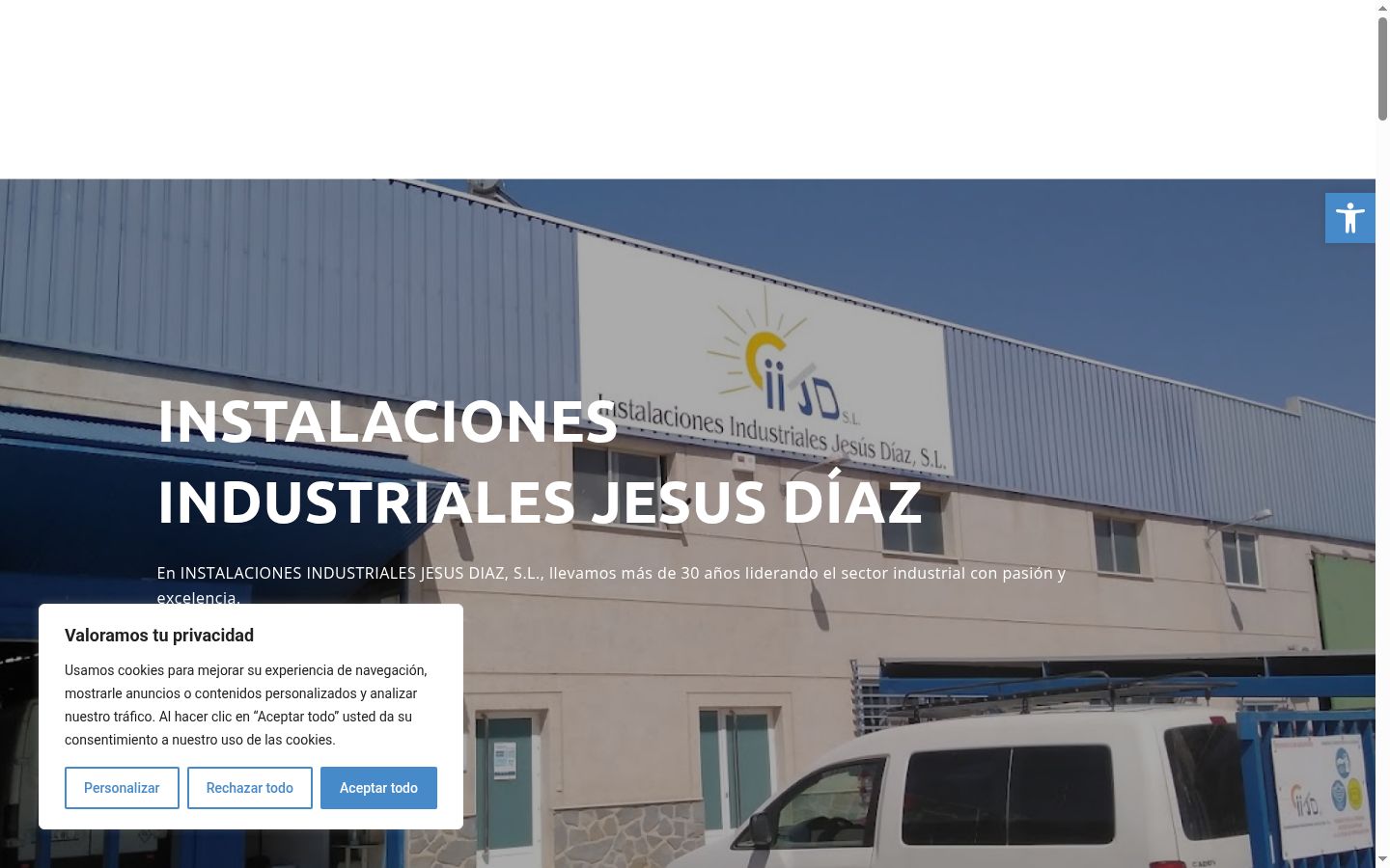 Captura de pantalla del banner de consentimiento mostrado antes de cualquier interacción