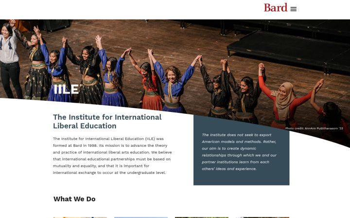 Screenshot of iile.bard.edu