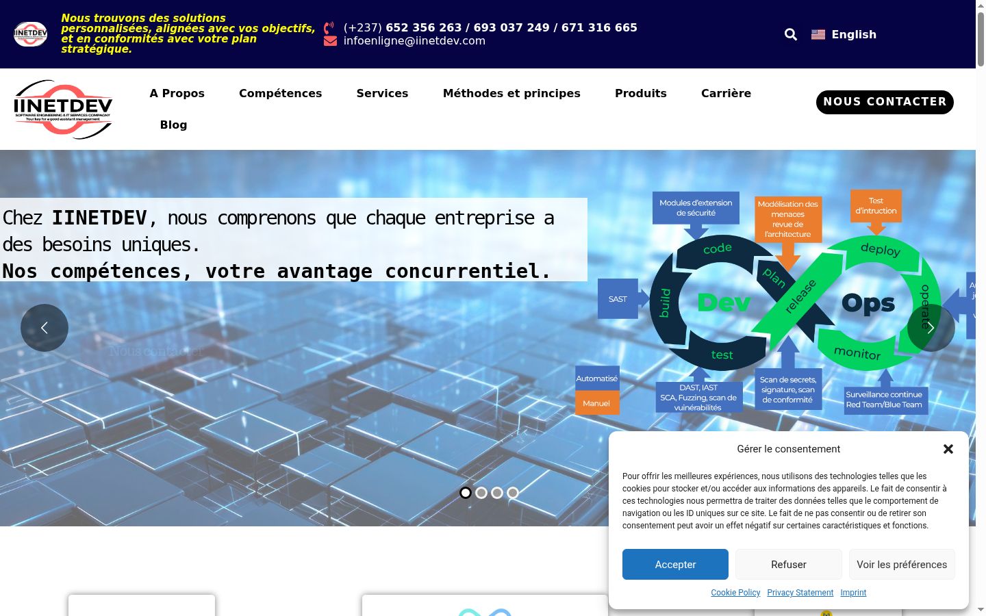 Screenshot del banner di consenso mostrato prima di qualsiasi interazione