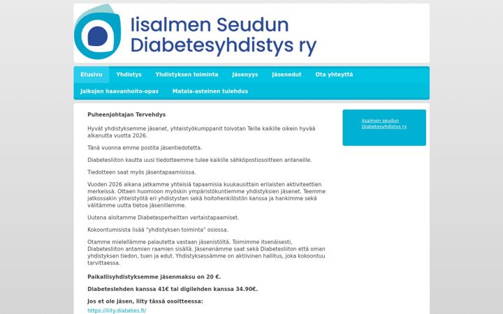 Screenshot of iisalmendiabeetikot.com