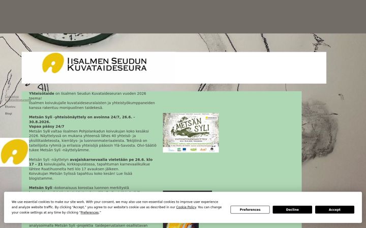 Screenshot of iisalmenseudunkuvataideseura.fi