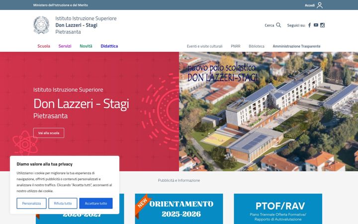 Screenshot of iisdonlazzeristagi.edu.it