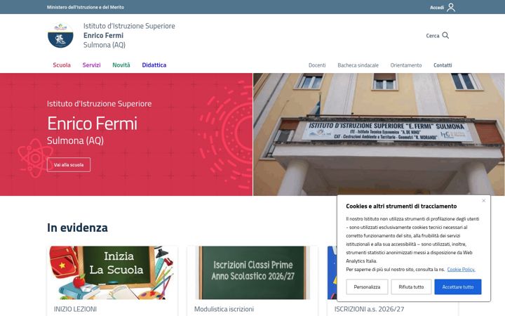 Screenshot of iisfermisulmona.edu.it