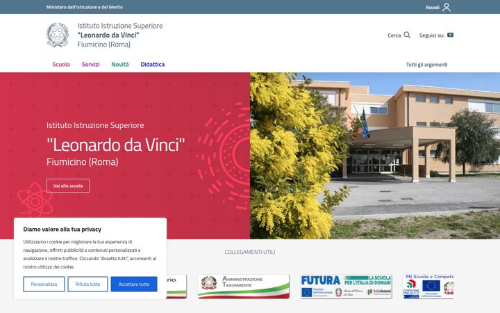 Screenshot of iisleonardodavinci.edu.it