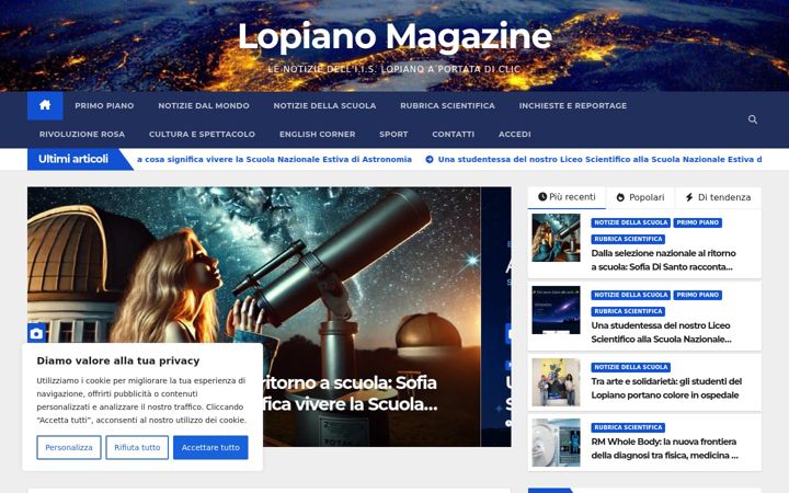 Screenshot of iislopianomagazine.it