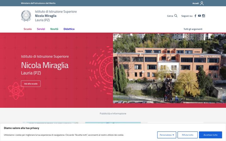 Screenshot of iismiraglialauria.edu.it