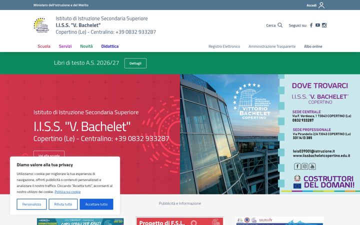 Screenshot of iissbacheletcopertino.edu.it