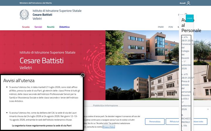 Screenshot of iissbattistivelletri.edu.it