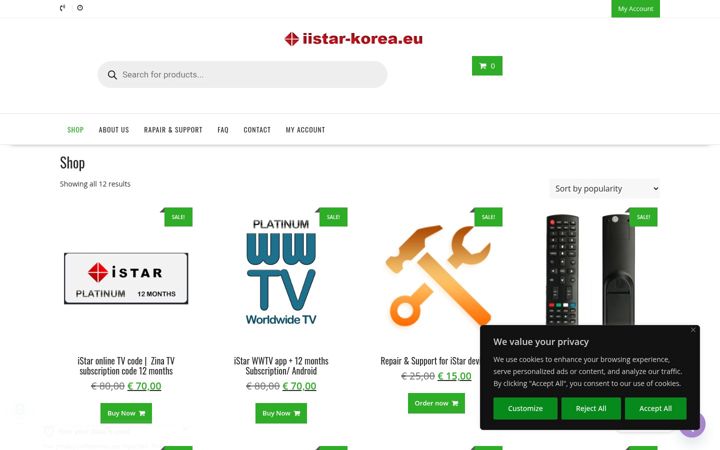 Screenshot of iistar-korea.eu