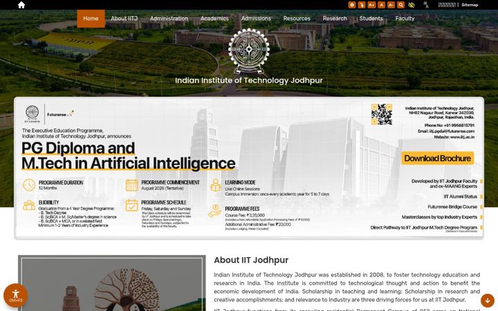 Screenshot of iitj.ac.in