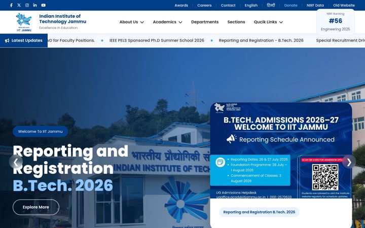 Screenshot of iitjammu.ac.in