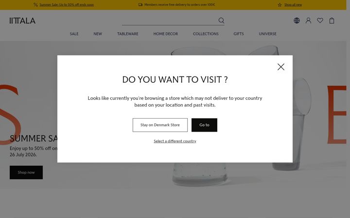 Screenshot of iittala.com