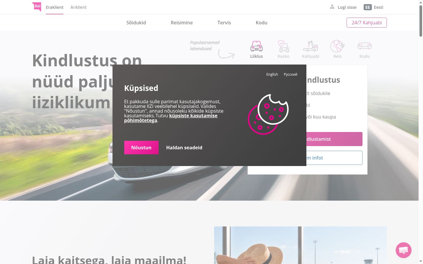 Snimka zaslona bannera za privolu prikazanog prije bilo kakve interakcije