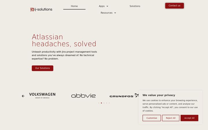 Skärmbild av ij-solutions.com