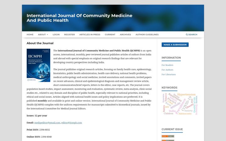 Screenshot of ijcmph.com