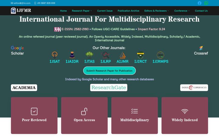 Screenshot of ijfmr.com