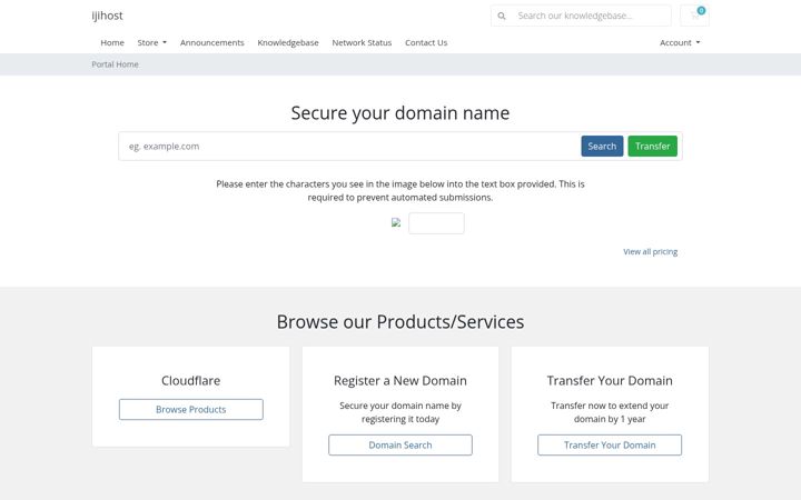 Screenshot of ijihost.com
