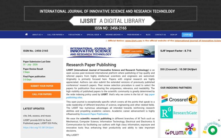 Screenshot of ijisrt.com