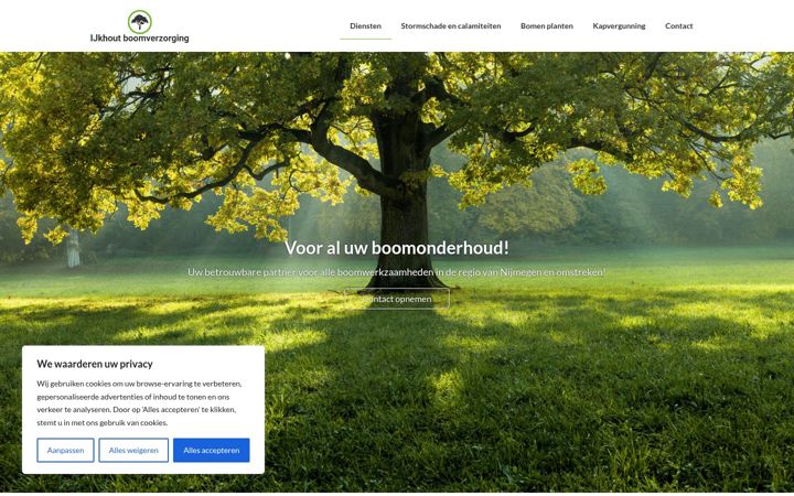 Screenshot of ijkhoutboomverzorging.nl
