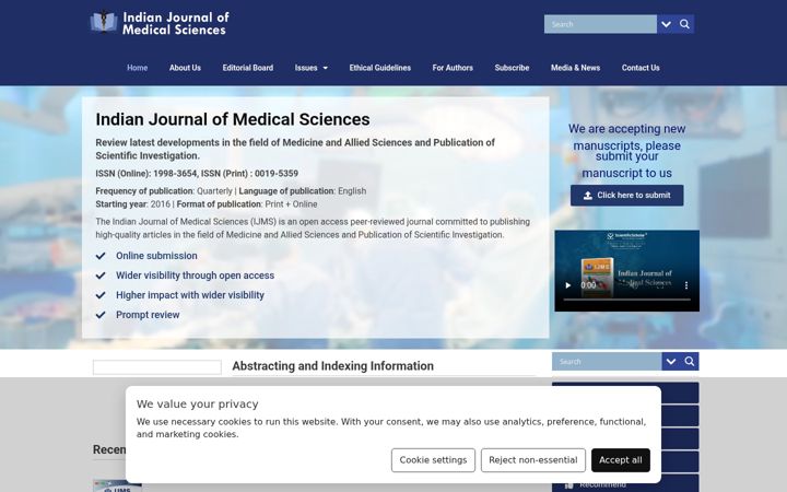 Screenshot of ijmsweb.com