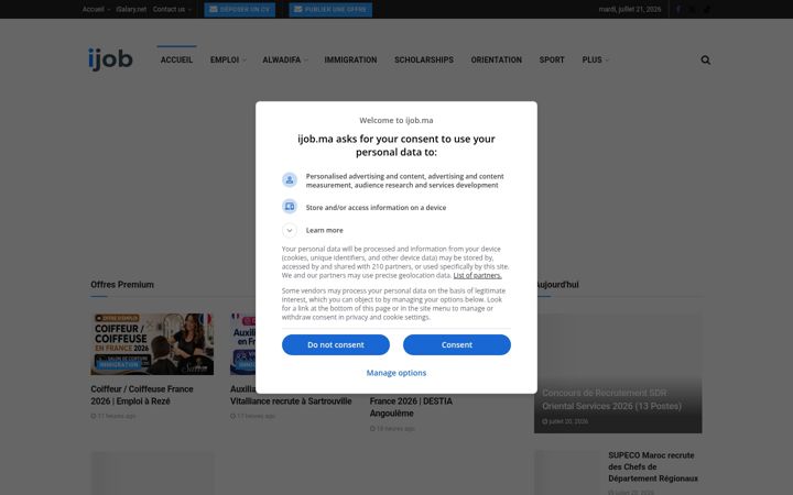 Screenshot of ijob.ma