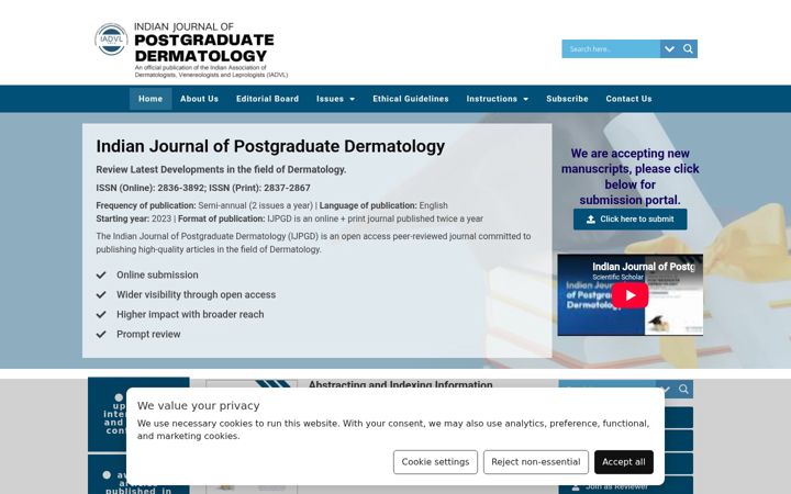 Screenshot of ijpgderma.org