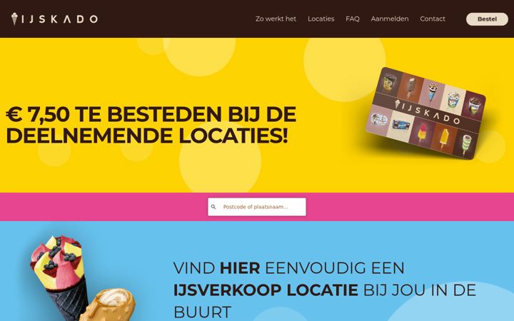 Screenshot of ijskadokaart.nl