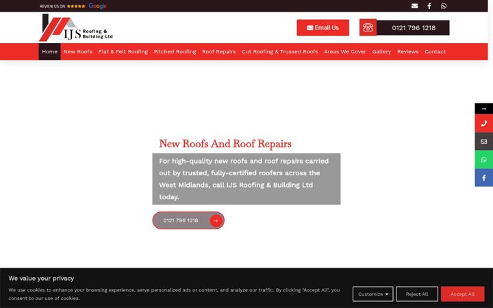 Screenshot of ijsroofingandbuildingltd.co.uk