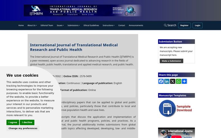 Screenshot of ijtmrph.org