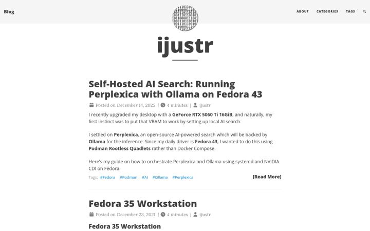 Screenshot of ijustr.com