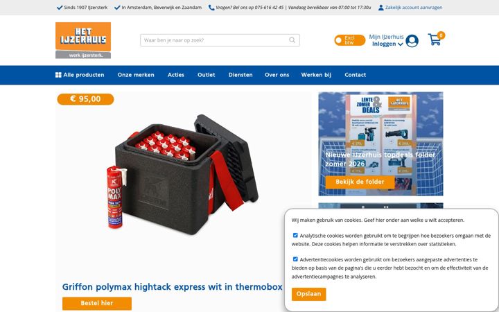 Screenshot of ijzerhuis.nl
