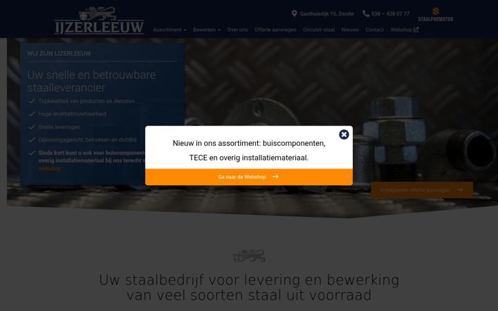 Screenshot of ijzerleeuw.nl
