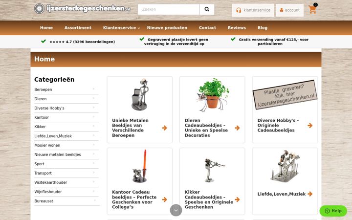 Screenshot of ijzersterkegeschenken.nl