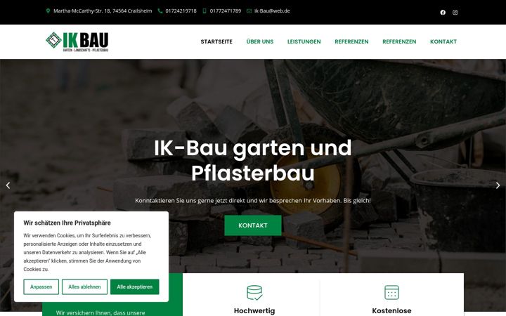 Screenshot of ik-bau-garten.de