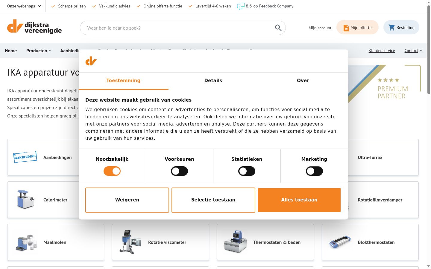 Captura de ecrã do banner de consentimento apresentado antes de qualquer interação
