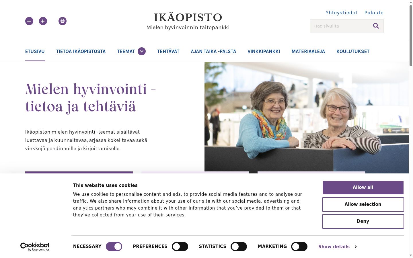 Screenshot del banner di consenso mostrato prima di qualsiasi interazione