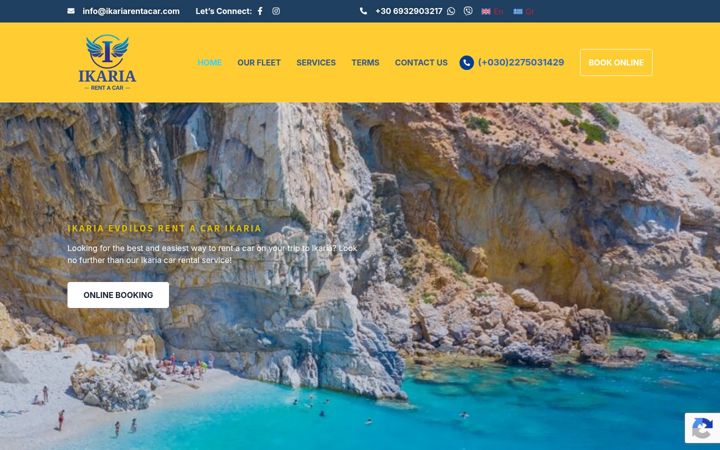 Screenshot of ikariarentacar.com