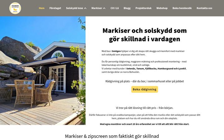 Screenshot of ikarossolskydd.se