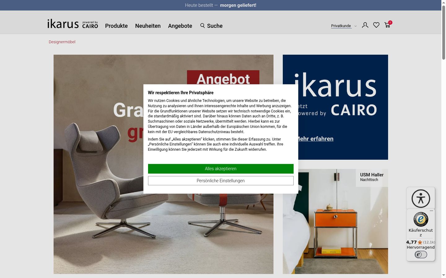 Screenshot del banner di consenso mostrato prima di qualsiasi interazione