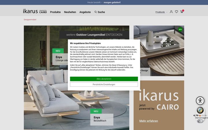 Screenshot of ikarus.de