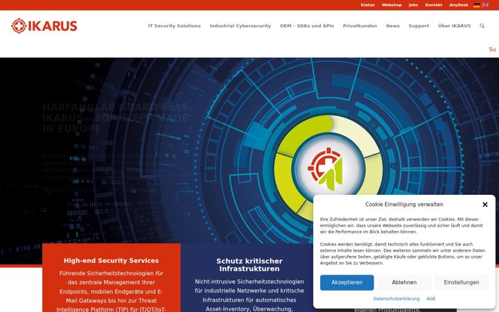 Screenshot of ikarussecurity.com