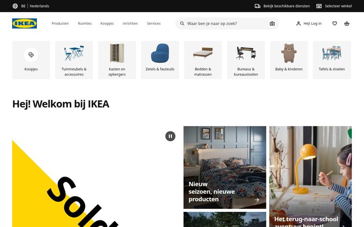 Screenshot of ikea.be