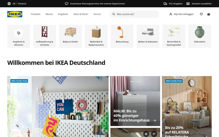 Screenshot ta' ikea.de