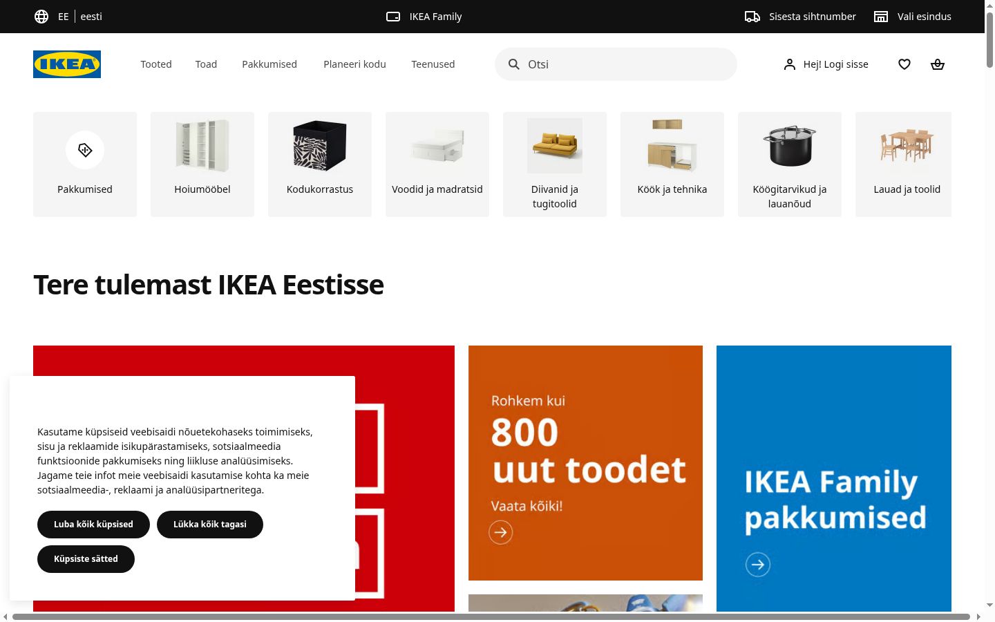 Sutikimo reklamjuostės, rodytos prieš bet kokią sąveiką, ekrano kopija