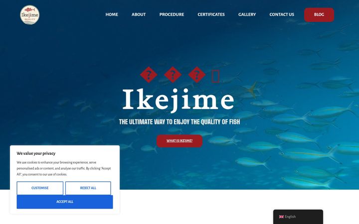 Screenshot of ikejime-quality.co.uk